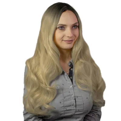 Obrázek produktu pro hair2heart Paruka Dlouhé kudrnaté syntetické vlasy Dámská paruka - přírodní blond 70cm 190g