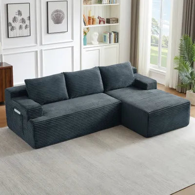 Produktbild von STILVORA Ecksofa L-Form mit tiefer Sitzfläche, Modulares Sofa als Schlafsofa ohne Montage, Wohnzimmersofa für Wohnzimmer Schlafzimmer und Apartment