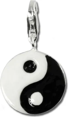 Produktbild von SilberDream Charm Armband Anhänger Yin Yang s/w 925er Silber Emaille FC4113