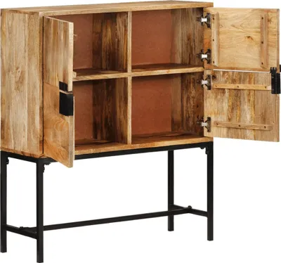Immagine prodotto di Credenza 80x30x95 cm in Legno Grezzo Massello di Mango