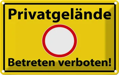 Produktbild von vianmo Blechschild 20x30 cm Privatgelände Betreten Verboten Warnschild Hinweisschild Sicherheit Vorsicht