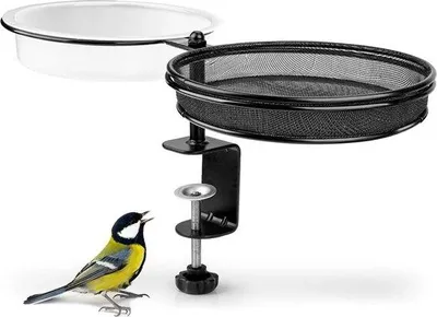 Produktbild von Famanu Vogelstation 2-in-1 mit Vogelbad und Balkonhalterung - 18 cm