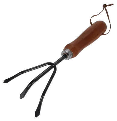 Produktbild von 3-teiliges Gartenkrallen Set mit 3 Zinken, aus Holz und Metall, 29,5 cm lang, 8 cm breit