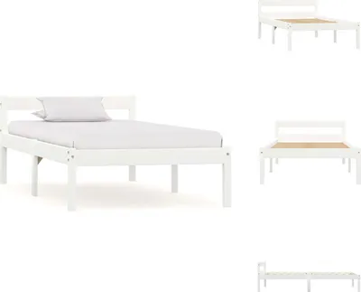 Produktbild von vidaXL Massivholzbett Weiß Kiefer 90x200 cm -  Betten & Bettgestelle