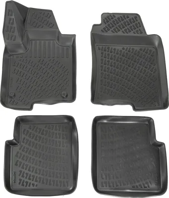Image de Tapis De Sol en Caoutchouc 3D Compatible avec Fiat Panda 3 2012-2024, Bord Haut, Inodore, Noir, Antidérapant, Toutes Saisons