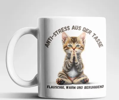 Produktbild von Anti Stress Baby Katze Kätzchen Kaffeetasse Teetasse Tasse Geschenkidee 325 ml