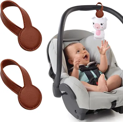 Productafbeelding van Magnetische clips, rond, 2 stuks, bruin, voor kinderwagens
