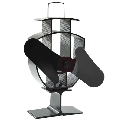 Produktbild von vidaXL Ofenventilator Wärmebetrieben 2 Blätter Schwarz