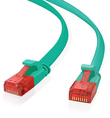 Produktbild von helos ultra flaches Patchkabel U/UTP Cat 6 grün 0,5m