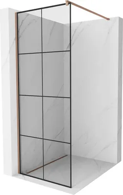 Produktbild von Mexen Kioto Duschwand 70 x 200 cm, Transparent/Schwarzes Design 8 mm, Rosa Gold - 800-070-101-60-77