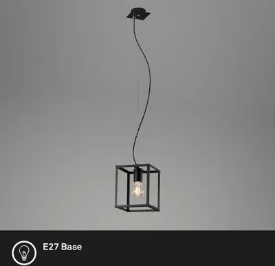 Produktbild von Pendelleuchte Pendellampe 1-flammig Hängelampe Black Steel 1x E27 40W Briloner