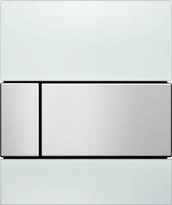 Produktbild von TECE Square urinoir bedieningspaneel glas wit met rvs geborsteld