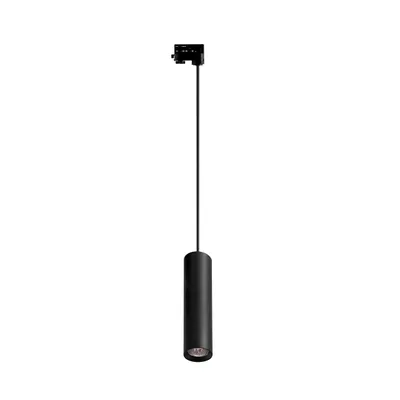 Produktbild von MasterLED Pendelleuchte Schienensystem – 1-flammig Ø6x30 cm – Schwarz – GU10 – 3 phasen schienensystem pendelleuchte – hängelampe esstisch – IDAR