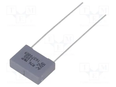 Zdjęcie produktu dla 5 kondensatorów: 5%, wymiary 13x4x9 mm, pojemność 2,2 nF, zakres temperatur -55÷105°C, typ R76QF12204000J