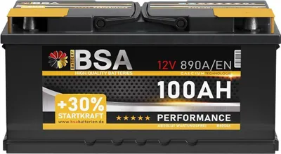 Produktbild von BSA Autobatterie 100Ah 12V Batterie +30% Startleistung ersetzt 88Ah 90Ah 92Ah 95Ah (890A Startkraft)