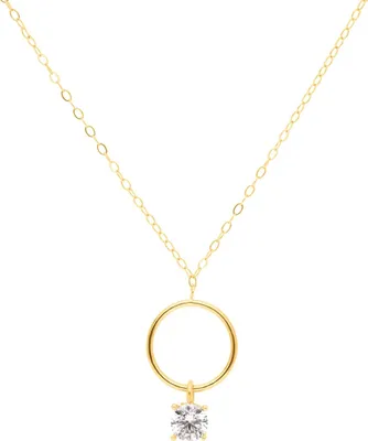 Produktbild von SuzanGold Promise Kette Echtgold Halskette mit Kreis-Anhänger & Zirkonia