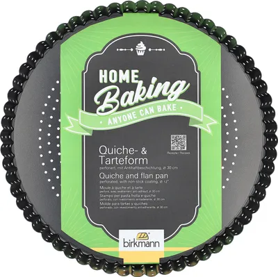 Produktbild von BIRKMANN Quiche- & Tarteform rund, Ø 30 x H 3 cm, mit Hebeboden, aus perforiertem Kohlenstoffstahl, Mit Antihaftbeschichtung