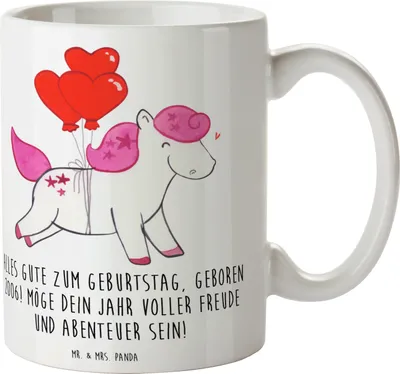 Produktbild von Mr. & Mrs. Panda Tasse mit Spruch 2006 Geburtstag - Weiß - Geschenk, Teetasse, geboren, Persönliche Geburtstagsgeschenke, Becher, Henkelbecher, Erinnerungen, Glückwunsch