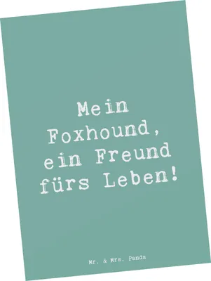 Produktbild von Mr. & Mrs. Panda Postkarte Spruch Foxhound Freund - Meeresbrise - Geschenk, bildkarte, Hunderasse, Grußkarte, besondere Bindung, Hunderassen Pflege, Treue, Hundeliebhaber