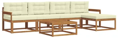 Produktbild von vidaXL Outdoor-Sofagarnitur 6 stk. Natur und Creme