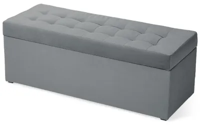 Produktbild von MG Design Polsterhocker Grau 45x120 cm - Stauraum 140L, bis 300 kg belastbar, pflegeleicht, matt, für Wohnzimmer & Flur