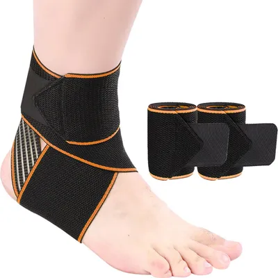 Produktbild von Verstellbare Fußstütze mit Fußgurt - Fußkompressionsband für Achillessehnenentzündung (orange) - 2 Stücke