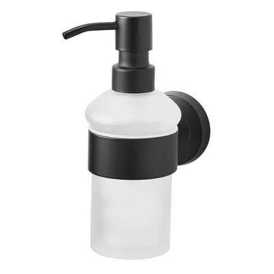 Produktbild von Amare bath Seifenspender Kolbenpumpe Glas rund - mit Wandhalter