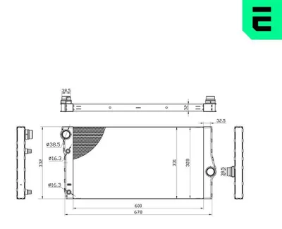 Produktbild von ERA 673081 Kühler Wasserkühler Motorkühler für BMW 5 Touring (F11) 5 Limousine (F10) 7 (F01, F02, F03, F04) 5 GT (F07) 6 Gran Coupe (F06) 6 Coupe
