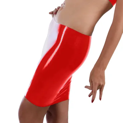 Produktbild von Langer Latexrock Rot Damen Naturlatex Gummi Einheitsgröße