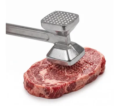 Zdjęcie produktu dla Młotek do mięsa Fleischklopfer, aluminium, dwustronny, 2-w-1, srebrny, 24,5 cm