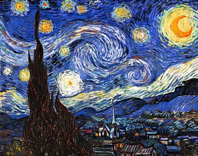 Produktbild von Legendarte - Kunstdruck auf Leinwand - Sternennacht Vincent Van Gogh - Wanddeko, Canvas cm. 80x100