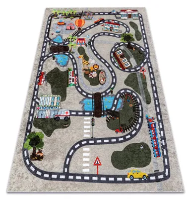 Image de Tapis lavable JUNIOR 51803.804 Ville, rues pour les enfants antidérapant - beige beige 120x170 cm