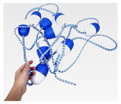 Produktbild von Schwimmbahntrennseil 4m mit UV-beständigen Schwimmkörpern zur Begrenzung von Schwimmbereichen, witterungsbeständig und korrosionsresistent