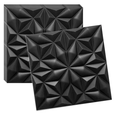 Produktbild von Verdico | 3D Wandpaneele Polystyrol - Schwarz - 50x50 Cm - 8 Stück - Deckenpaneele  - 2 m2