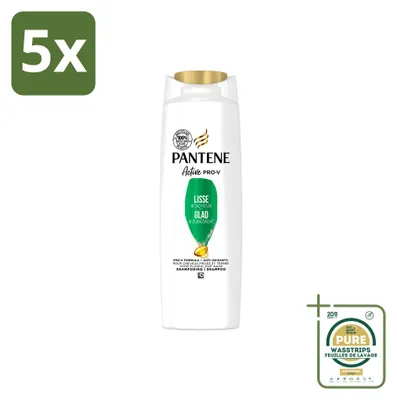 Obrázok produktu pre 5 ks šampónu Pantene Glatt & Seidig pre kučeravé vlasy - 225 ml - balenie s 5 kusmi