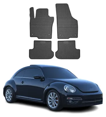 Image de 2011-2019 VW Beetle Tapis de sol en caoutchouc noir 4 pièces
