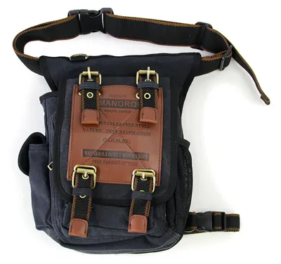 Produktbild von Manoro Canvas Tasche Herren Gürteltasche schwarz 24x9x28 OTK211S