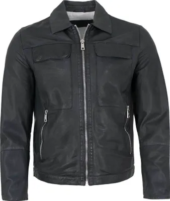 Produktbild von Milestone - Herren Lederjacke Lammnappa nachtblau : 58
