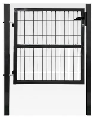 Produktbild von Gartentor für Gartenzaun 100 cm hoch aus Metall für Stabmattenzaun abschließbar inkl. Pfosten Anthrazit
