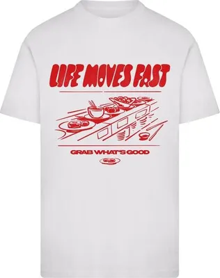 Image de T-shirt pour homme Mr. Tee « Life Moves Fast Grab What is Good » blanc - 3XL