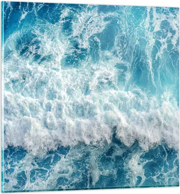 Produktbild von Bilder auf glas - Meer Welle Ozean - 30x30cm - Glasbilder - Wandbilder - Kunstdruck - zum Aufhängen bereit - Wanddekoration aus Glas - Glas Bilder - Wandbild auf Glas - Einteilig - GAC30x30-4067