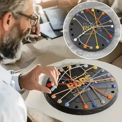 Obrázek produktu pro Logická hra s provázky pro děti i dospělé, hlavolam na trénink myšlení a trpělivosti, rodinná hra s úrovněmi obtížnosti - RopeGame