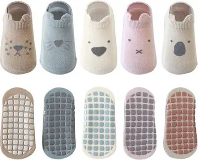 Produktbild von Kurzsocken 5er Pack Baby Kleinkinder,Rutschfeste Socken Sneaker Socken Tiermotive,