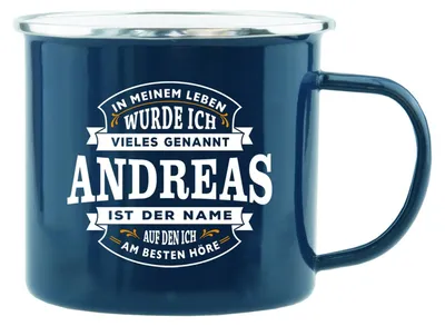 Produktbild von Echter Kerl Emaille Kaffeetasse Kaffeebecher Andreas