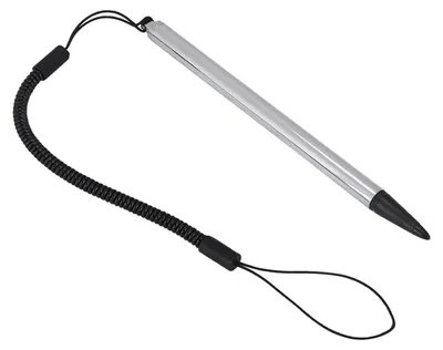 Imagen del producto de Bolígrafo táctil para pantalla, resistente, con cuerda elástica, para sistemas POS, PDAs y navegadores (plateado)