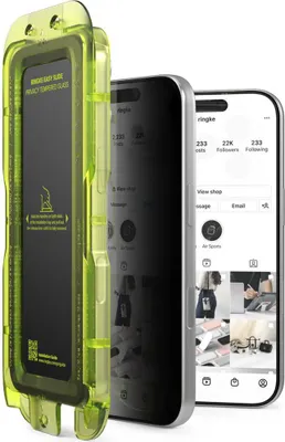Produktbild von 2x Sichtschutzglas mit Applikator für iPhone 17 Pro, Ringke Easy Slide