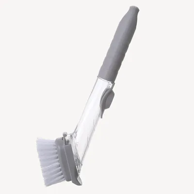 Produktbild von 4-in-1 Küchenreinigungsbürste – Bürste mit langem Griff, abnehmbarem Schwamm, Spülmittelspender und Spülbürste