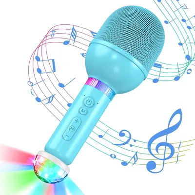 Produktbild von Kabelloses TONOR Karaoke Mikrofon für Kinder, wiederaufladbar, tragbar mit RGB-Kugel, ideal für Singen, Spielzeuggeschenk für Mädchen und Jungen