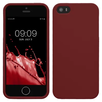 Produktbild von kwmobile Handyhülle für Apple iPhone SE (1.Gen 2016) / iPhone 5 / iPhone 5S Hülle - TPU Case - Kabelloses Laden - Schutzhülle Cover in Bordeaux