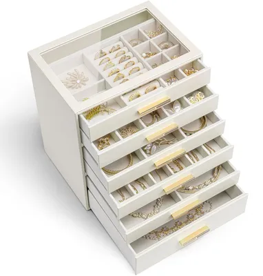 Image de Grande boîte à bijoux avec 6 tiroirs pour l'organisation
